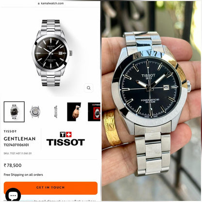 Tissot Gentleman Powermatic 80 Silicium ⌚ – 6 Month Warranty